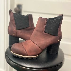 Sorel Addington Leather Chelsea Boots, Burgundy, Size 8